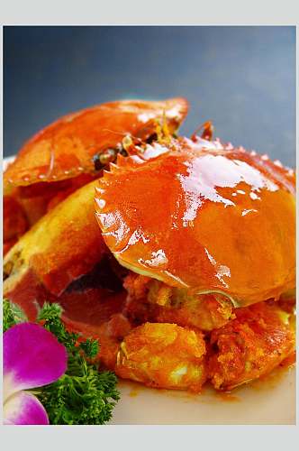 风味黄金蟹食品摄影图片