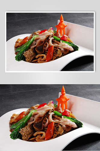 松茸菌炒象鹅扣例餐饮食品图片