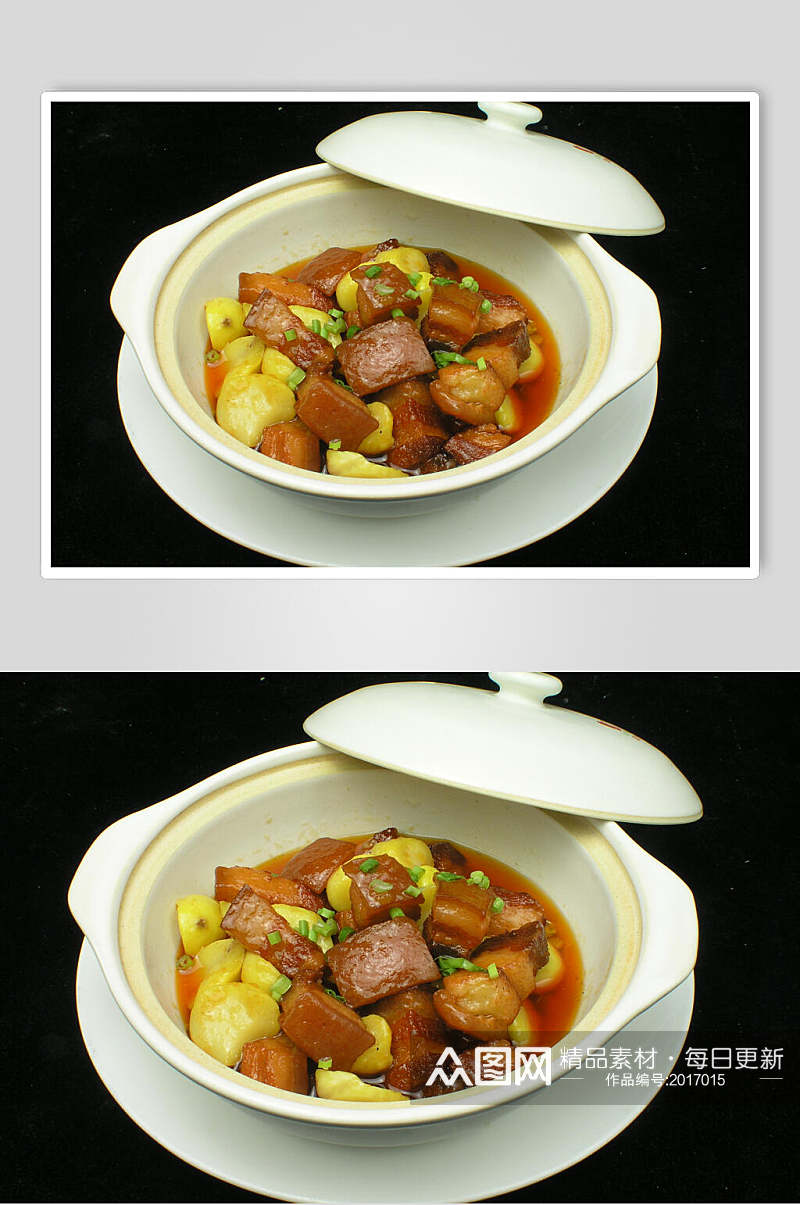 板栗红烧肉食品图片素材