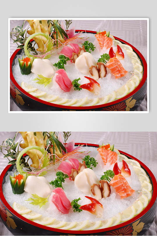冰镇新鲜锦绣刺身拼美食图片