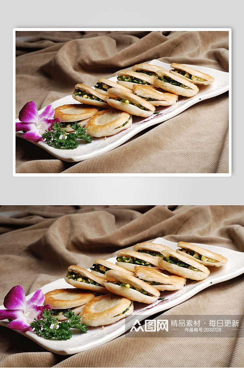 营养韭菜盒子食物摄影图片素材