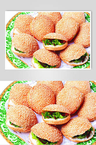 小烧饼夹咸菜美食摄影图片
