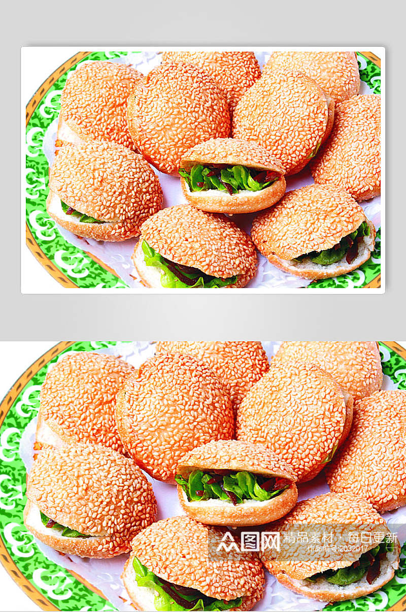 小烧饼夹咸菜美食摄影图片素材