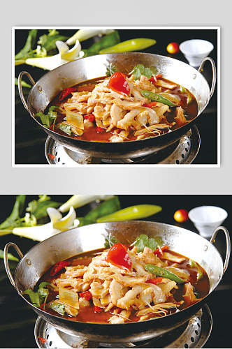 干锅蛔鱼肚美食食品图片