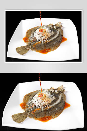 新鲜清蒸多宝鱼美食摄影图片