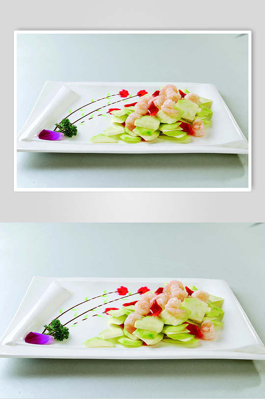 虾仁滑炒西葫芦美食食品图片