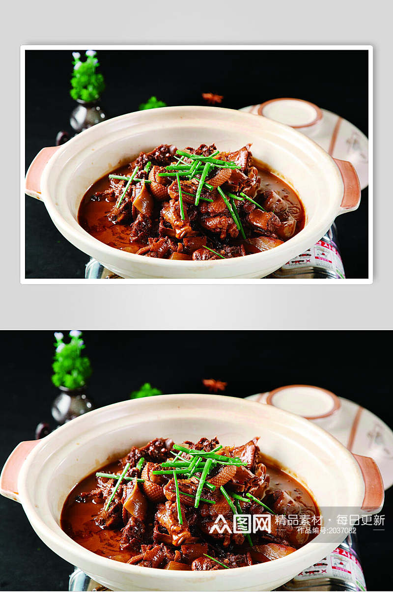 红焖老鸭煲美食高清图片素材