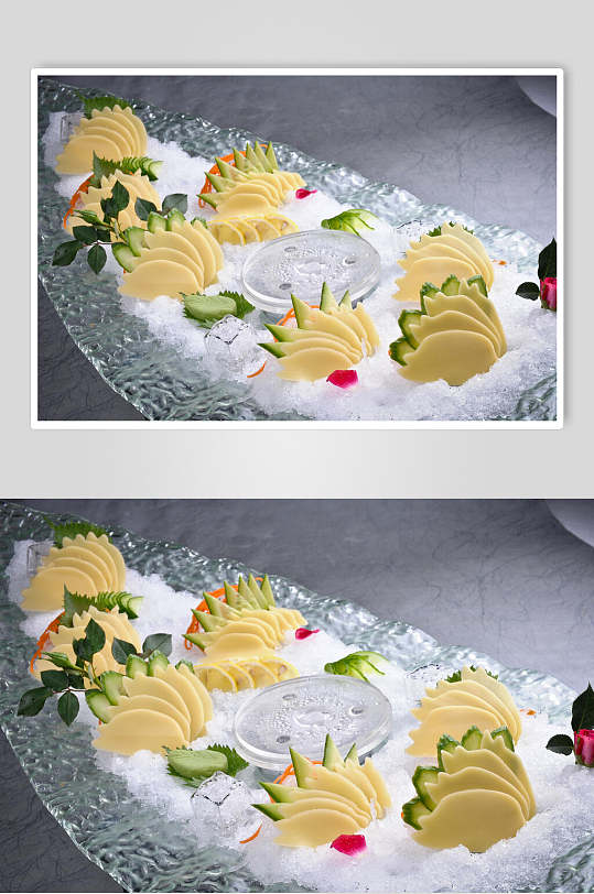 冰镇素鲍刺身食物图片