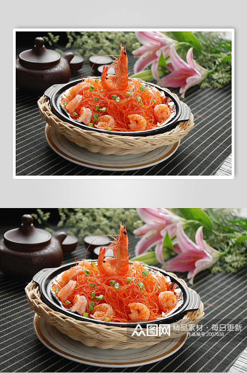 围虾粉丝煲美食高清图片素材