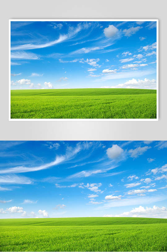 草地天空风景图片草地摄影图