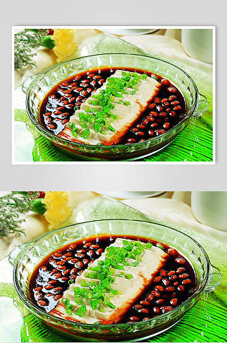 港式小葱拌豆腐元份美食摄影图片