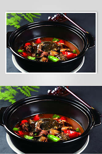 干锅野生甲鱼美食食品图片