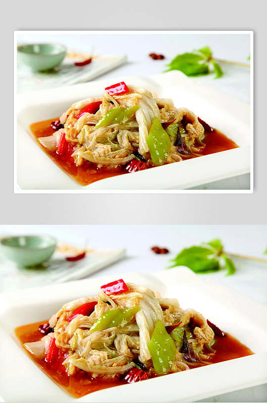 酸辣白菜叶食物摄影图片