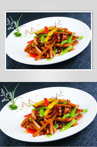 小炒杏鲍菇食物图片