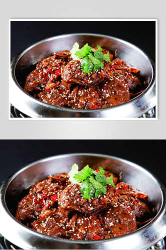 香浓美味干锅鸭头食品摄影图片
