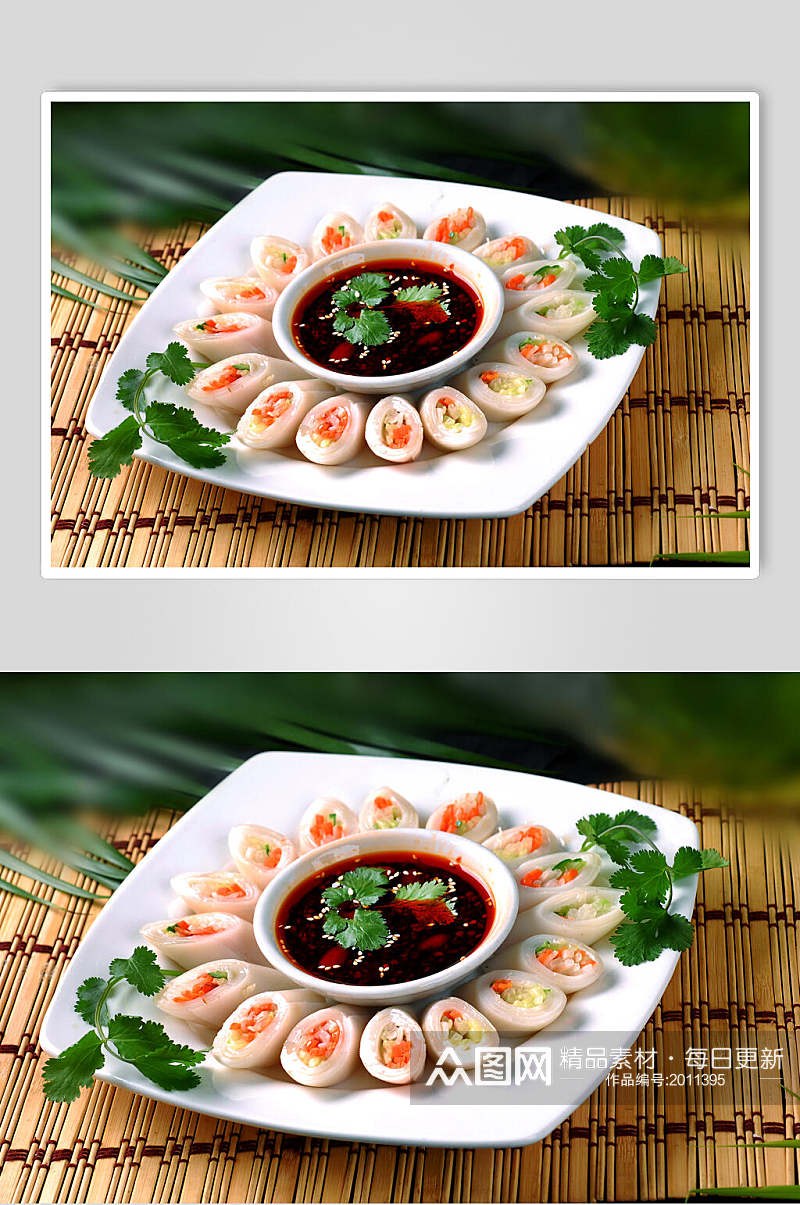 菜凉皮三丝卷食品摄影图片素材