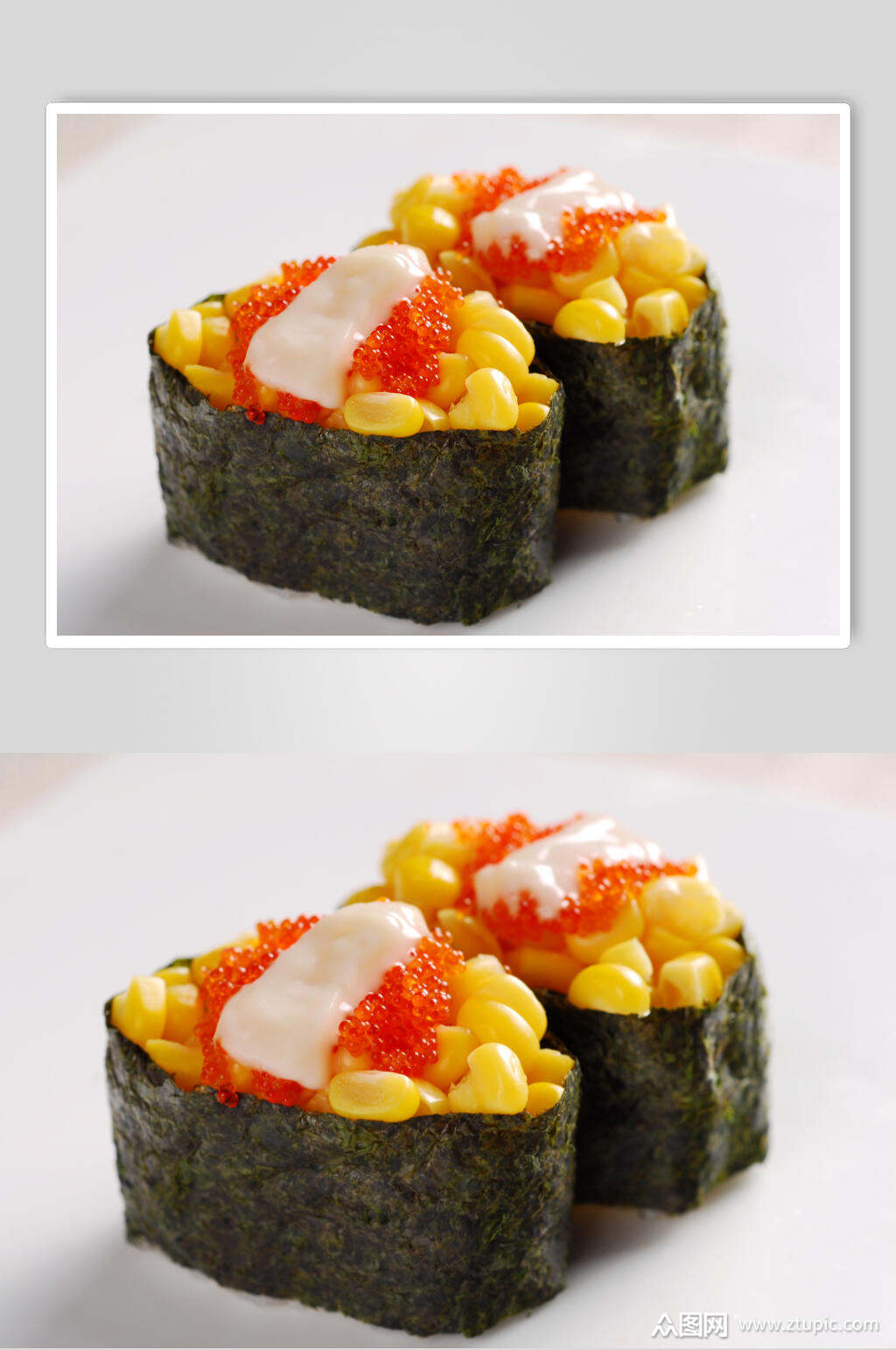 军舰卷玉米蟹子餐饮实拍图片素材