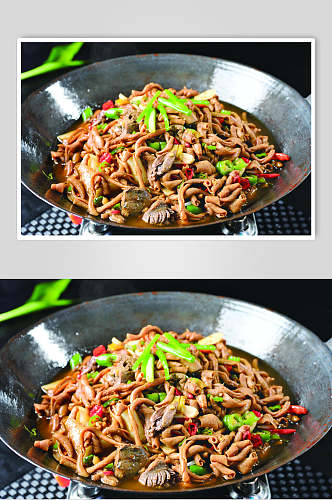 干锅鸭杂食品摄影图片
