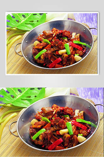 香辣美味干锅羊肉食品摄影图片