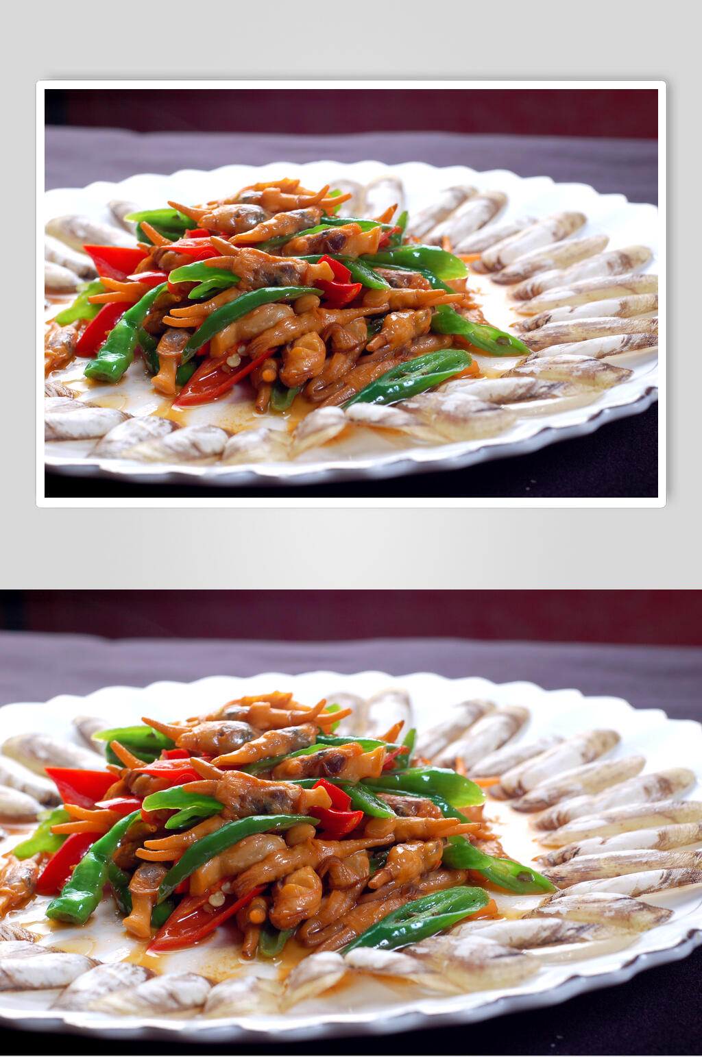 余干辣椒爆鳋子美食摄影图片素材