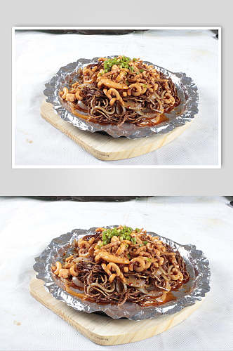 美味铁板鱿鱼须美食食物图片
