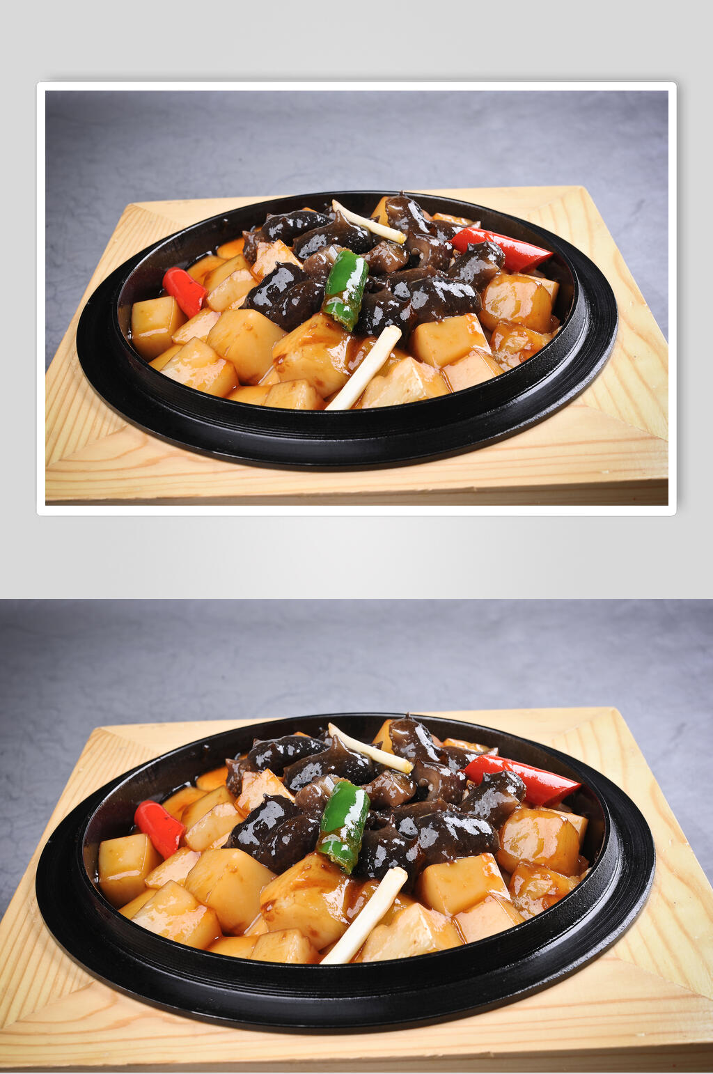 石锅凉粉烩辽参食物图片素材