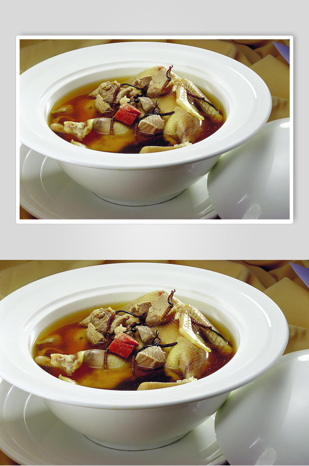 冬虫草炖水鸭美食摄影图片素材