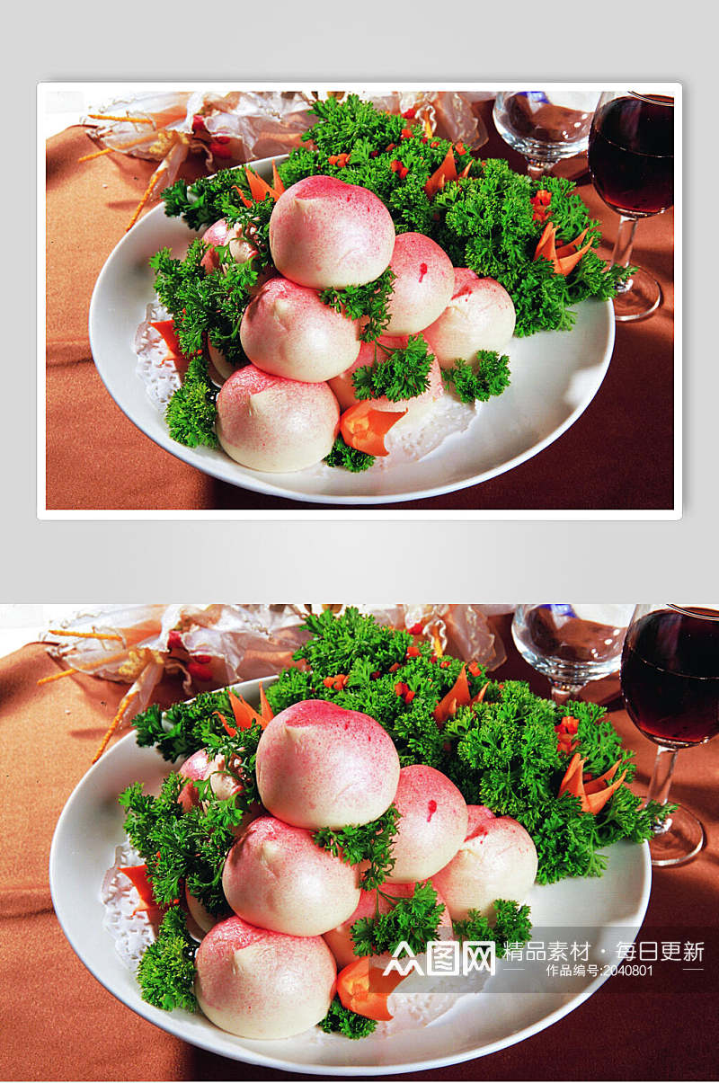 特色寿桃美食食物图片素材