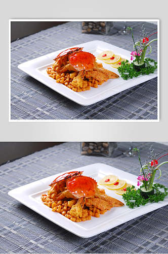 金沙玉米蟹餐饮食品图片