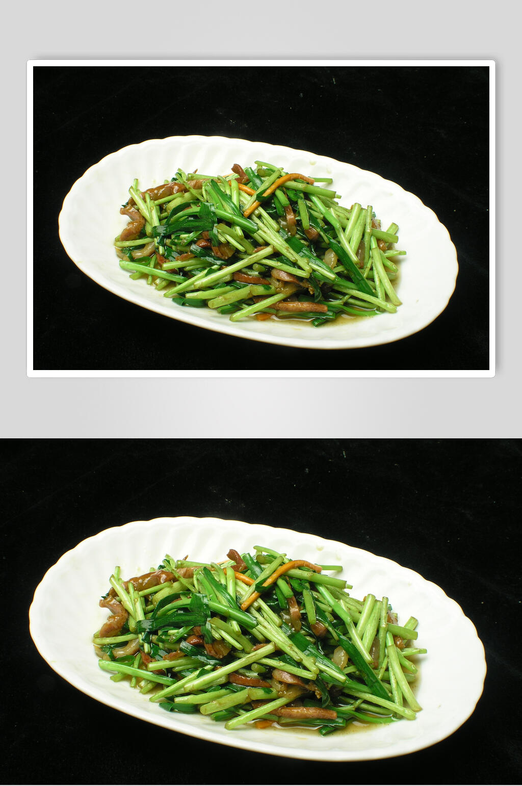蓠蒿炒腊肉食品摄影图片素材