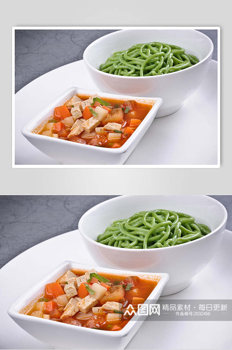 菠菜饸饹面餐饮美食图片素材