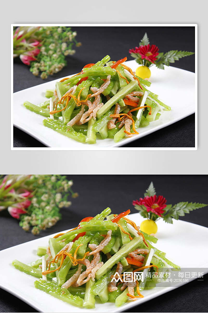 金草虾干凉瓜柳食品高清图片素材