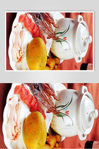 木瓜鸡脚煲章鱼美食食品图片