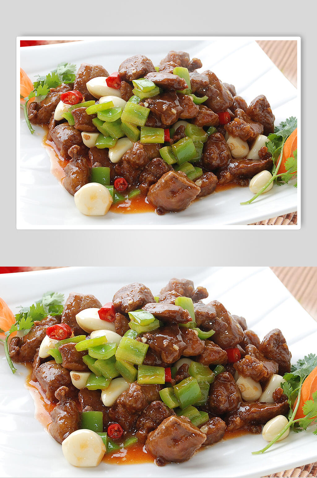 金蒜椒圈烧鹅肝餐饮食品图片素材