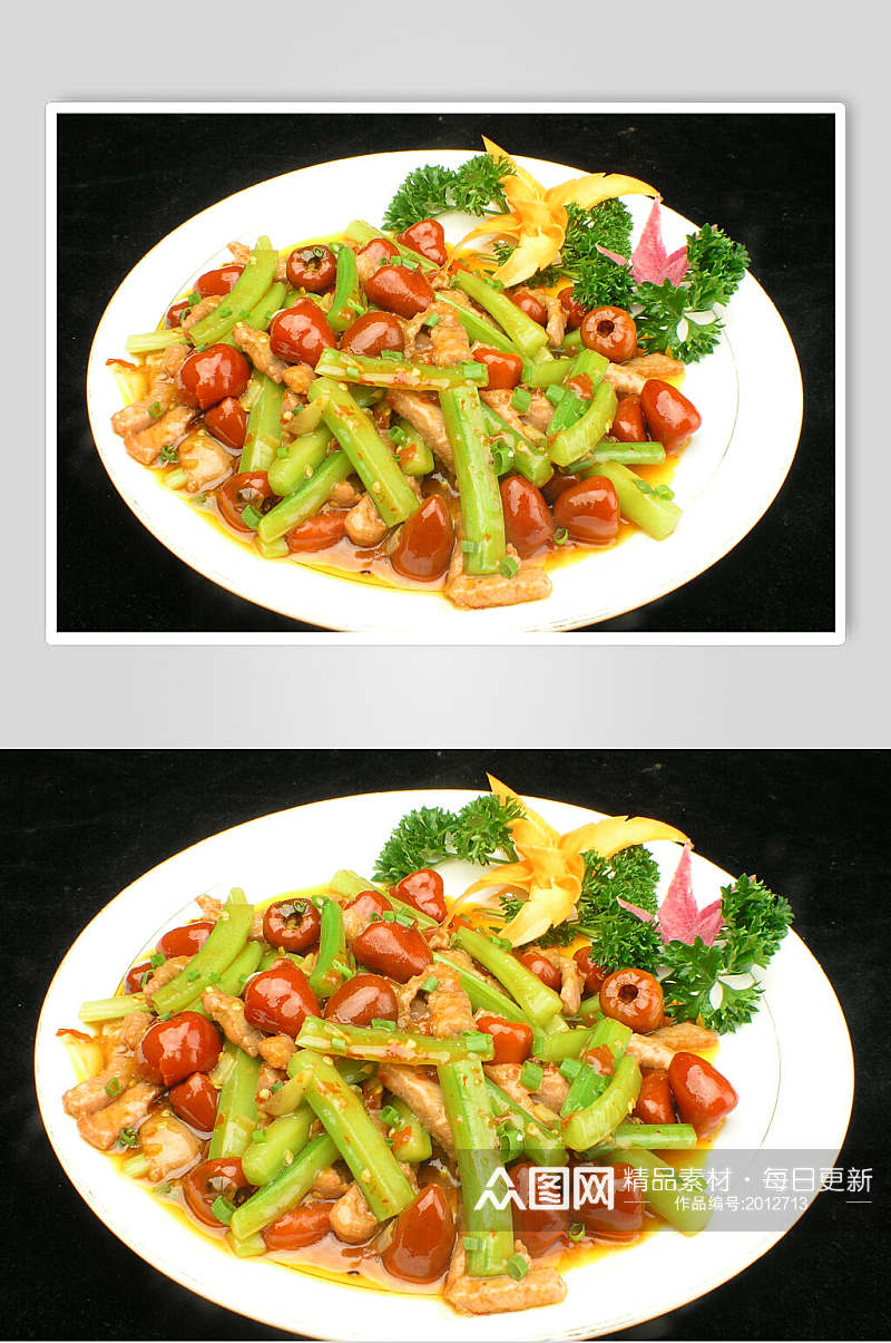 泡椒蒜香牛柳食品摄影图片素材
