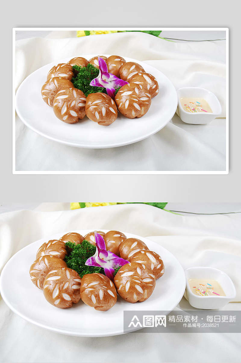 奶油花菇馒头美食食物图片素材