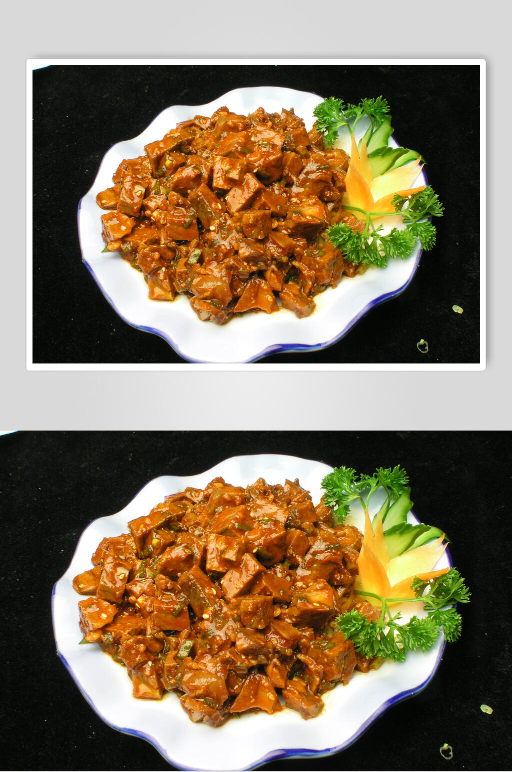 辣狗肉两联菜谱菜单新品菜摄影图素材