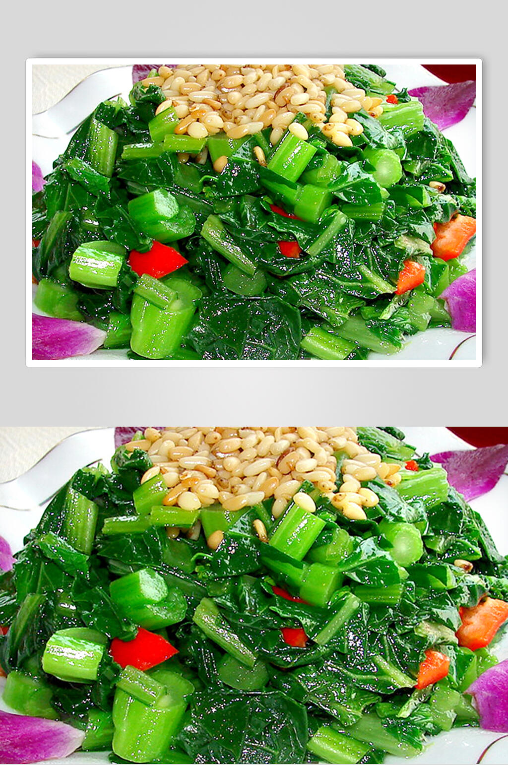 松仁菜心美食摄影图片素材