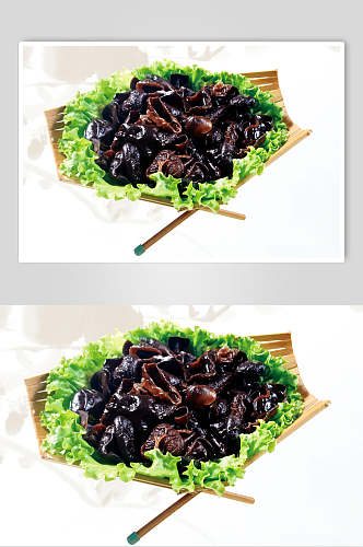 特色新鲜黑木耳食物摄影图片