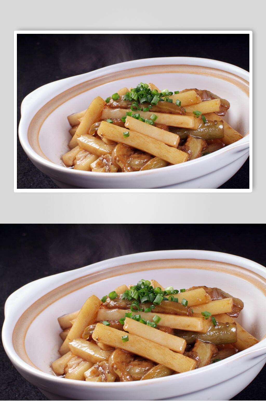 健康美味热菜砂锅茄子煲美食图片素材