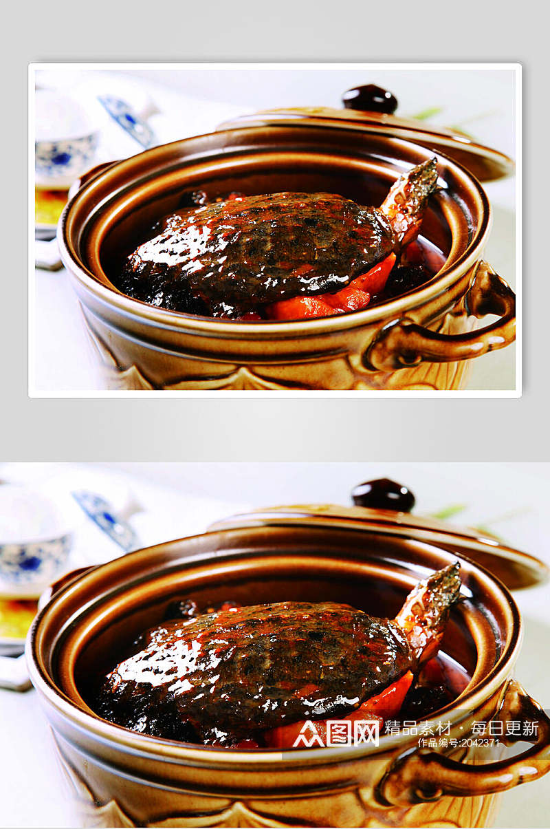 砂锅焖甲鱼食物图片素材