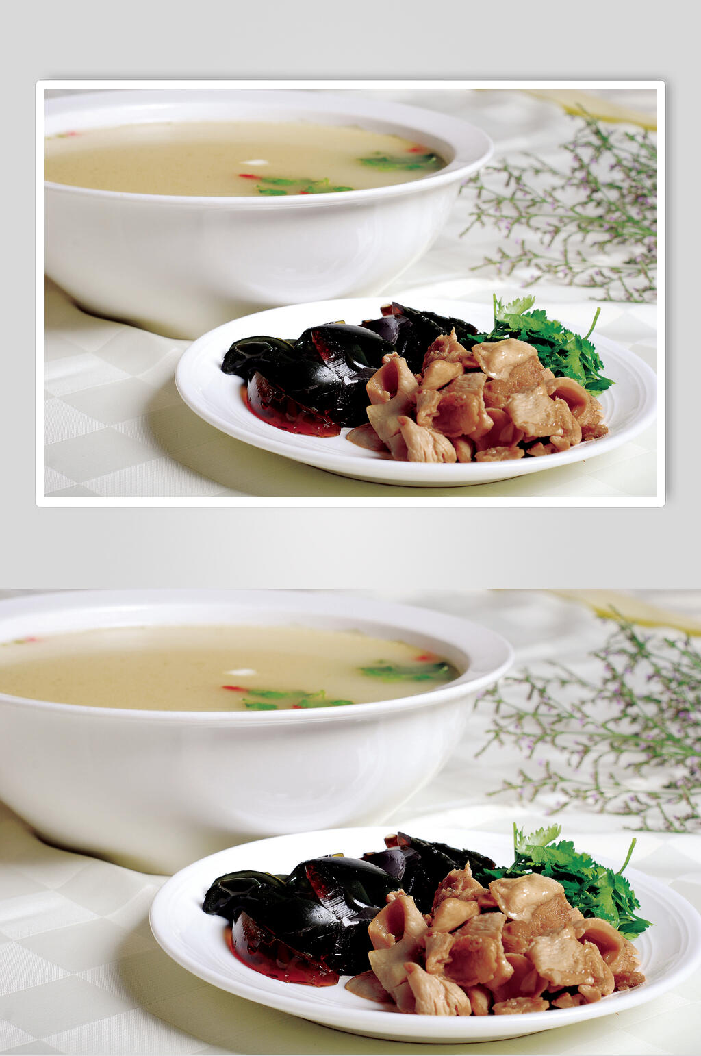 鸡味皮蛋汤美食摄影图片素材