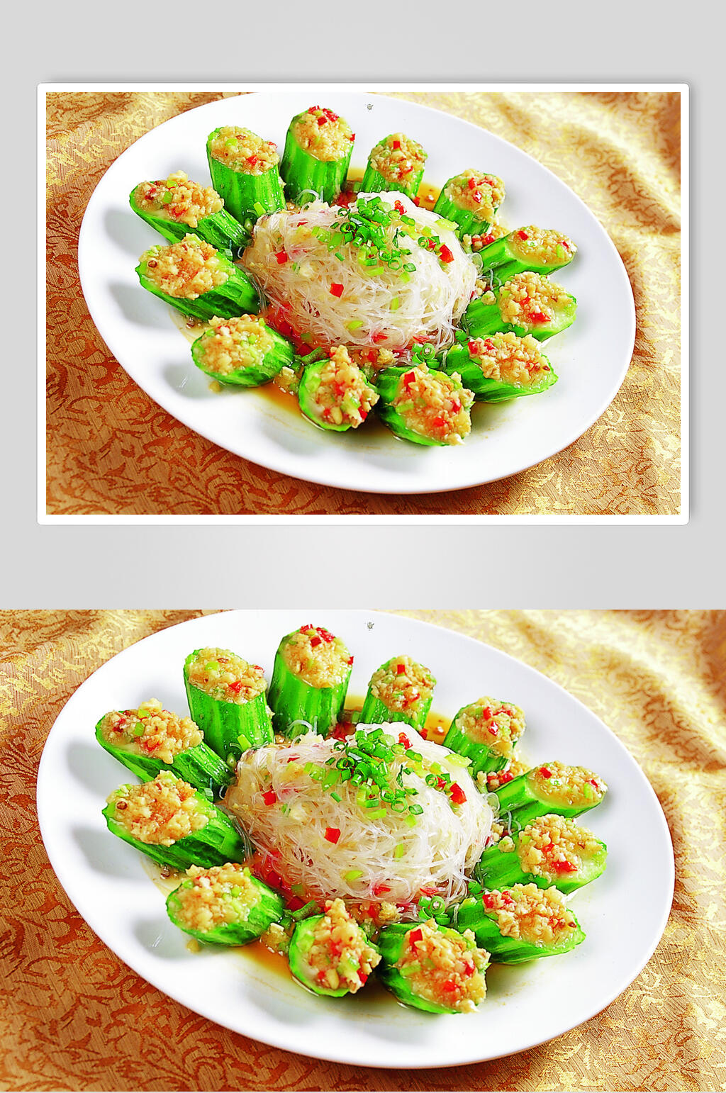 金蒜粉丝蒸圣瓜食物图片素材