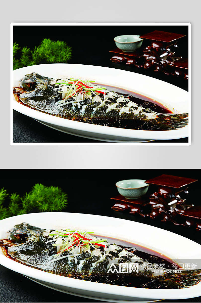 鲜香美味清蒸左口鱼美食食物图片素材