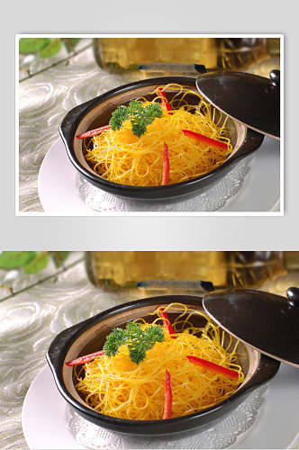 中式菜品粉丝煲美食摄影图片