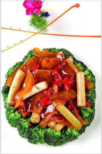 辣炒黄玉参美食食品图片