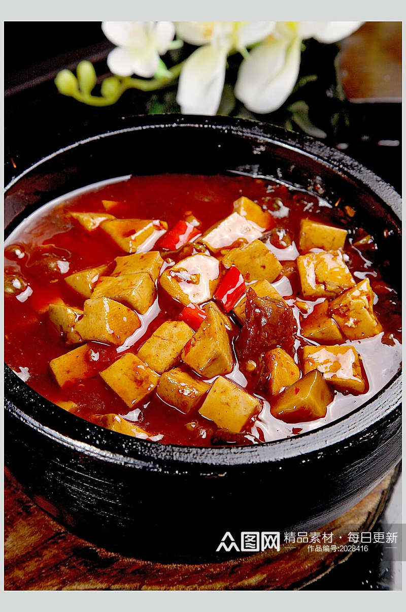 香浓美味石锅老豆腐摄影图片素材