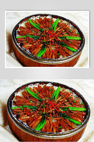 客家蒸茶树菇美食食物图片