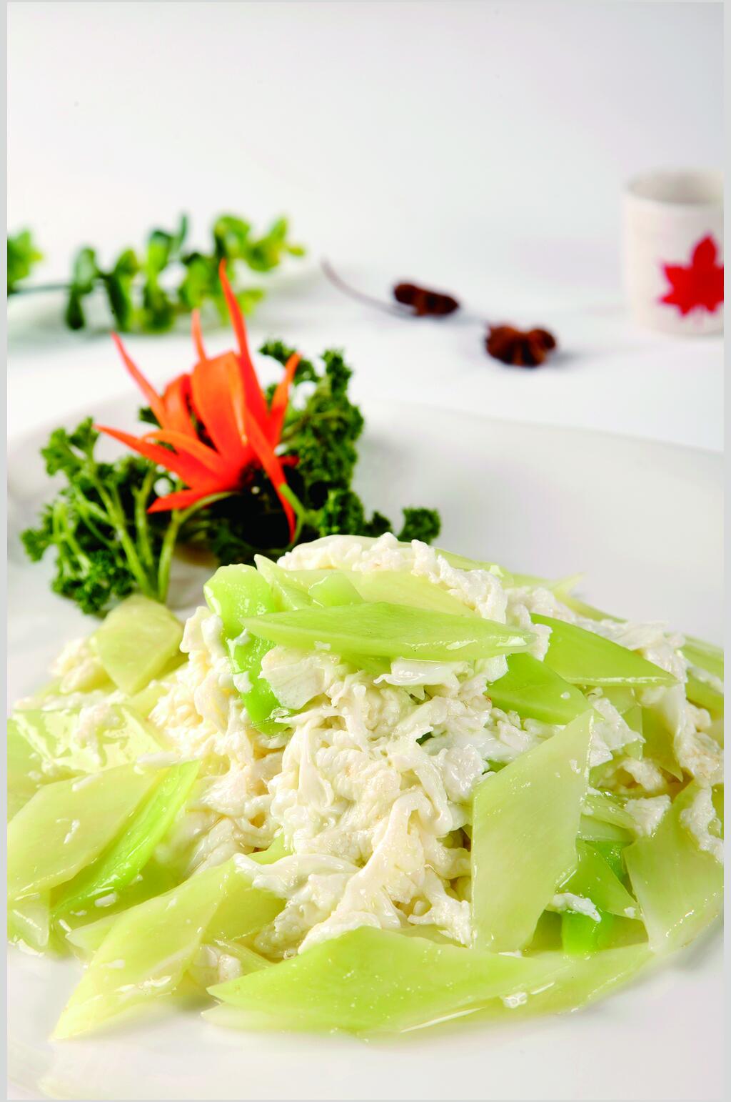 芥兰炒蛋清美食高清图片素材