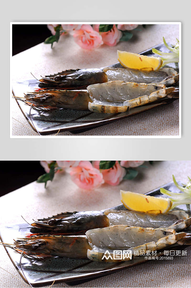 海鲜盐烧大虾美食图片素材